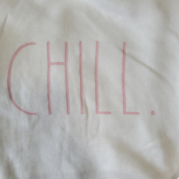 Rae Dunn 2 Piece CHILL Set Hoodie & Jogger Set S Cream/Pink Soft NWT - Picture 3 of 16